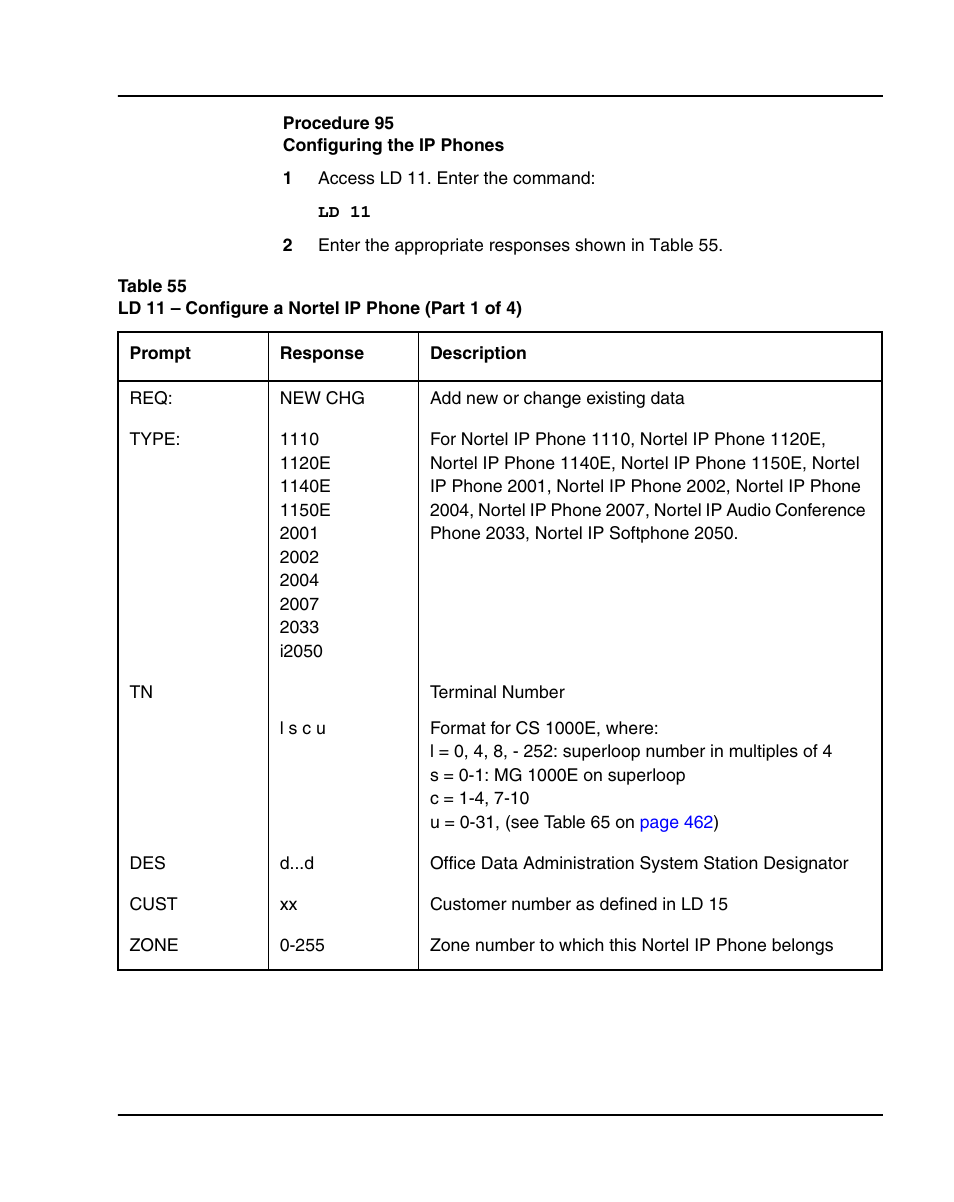 Procedure 95 configuring the ip phones, Procedure 95: "configuring the ip phones" on, W procedure 95 to con | Nortel Networks 1000E User Manual | Page 409 / 468