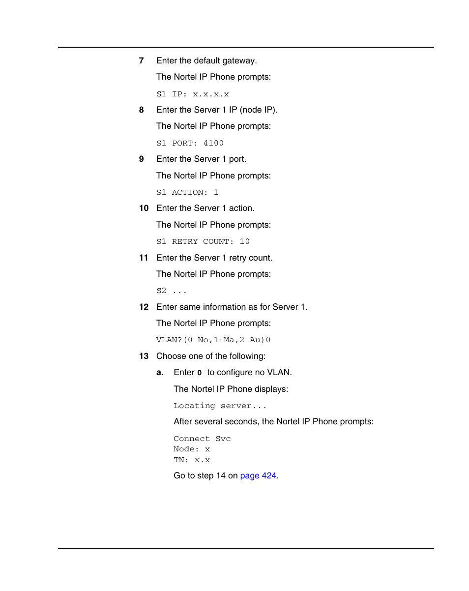 Nortel Networks 1000E User Manual | Page 423 / 468