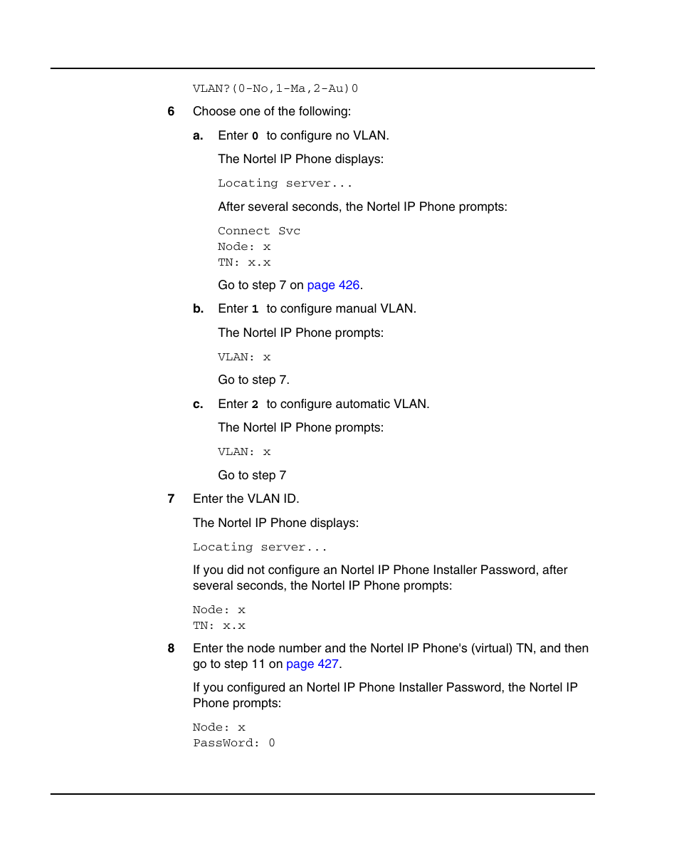 Nortel Networks 1000E User Manual | Page 426 / 468