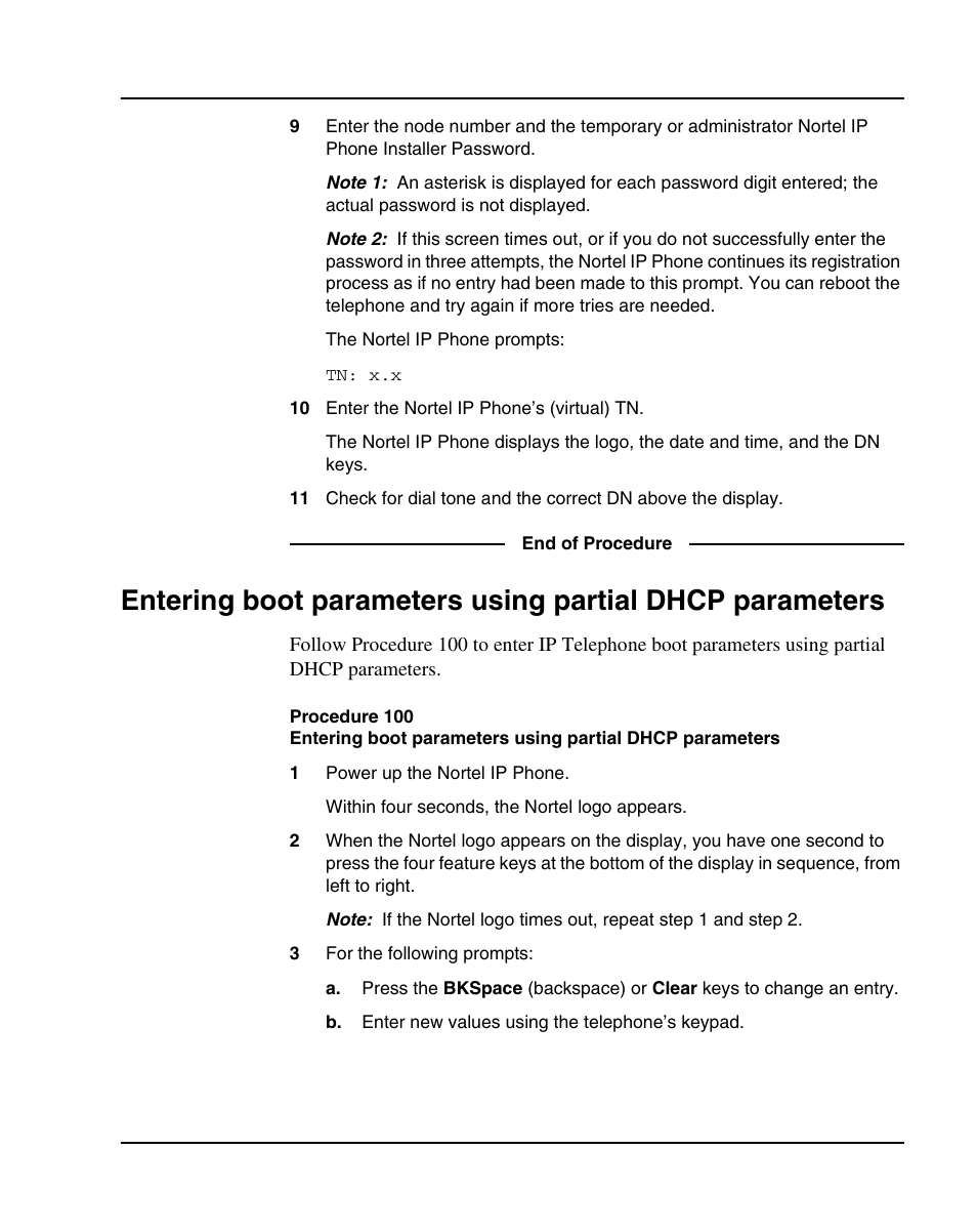 Parameters" on, Go to step 11 on | Nortel Networks 1000E User Manual | Page 427 / 468
