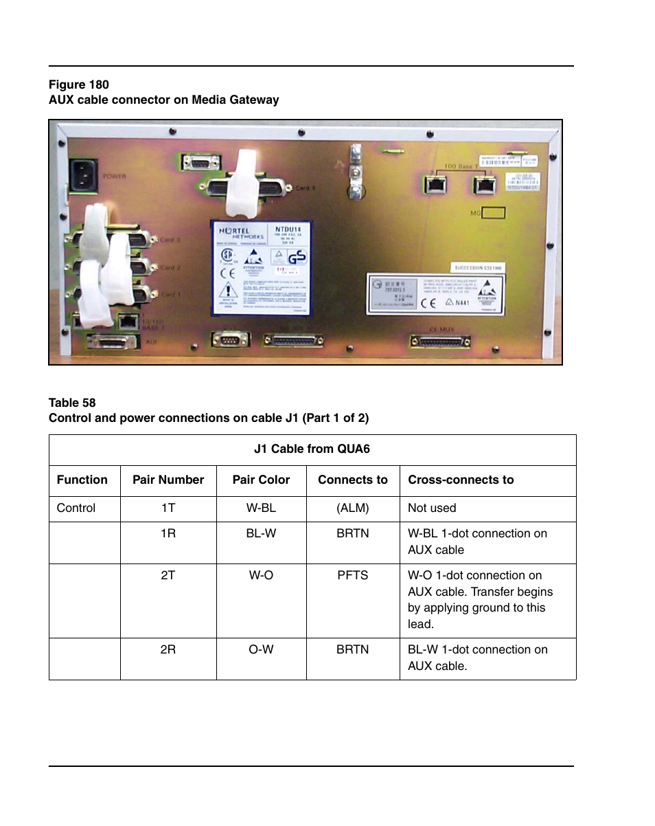 D figure 180 on, Table 58 on | Nortel Networks 1000E User Manual | Page 440 / 468