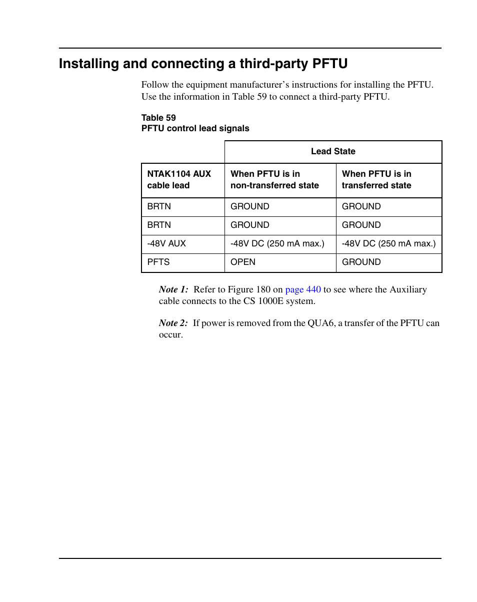 Installing and connecting a third-party pftu | Nortel Networks 1000E User Manual | Page 443 / 468
