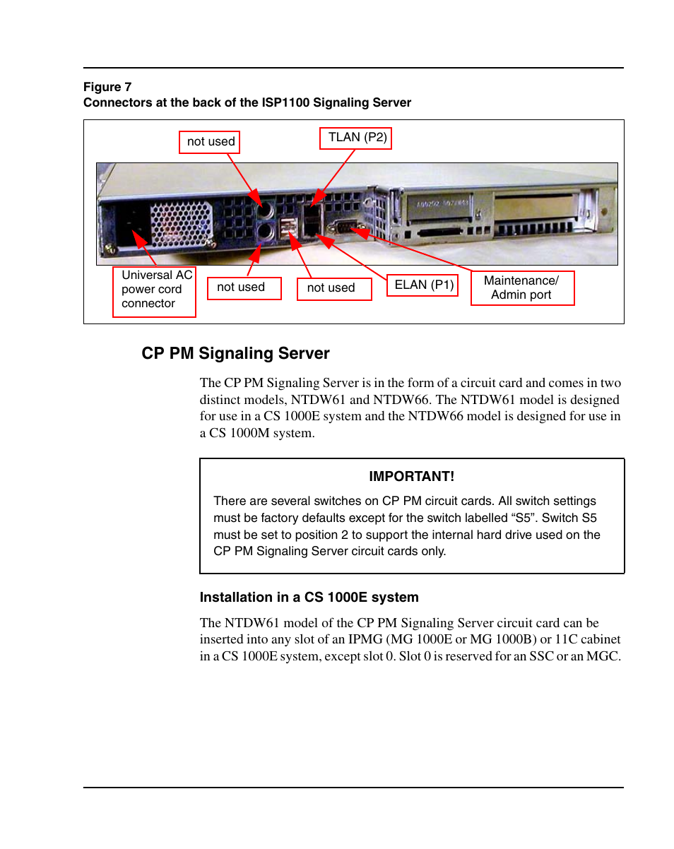 Cp pm signaling server, Figure 7 on | Nortel Networks 1000E User Manual | Page 57 / 468