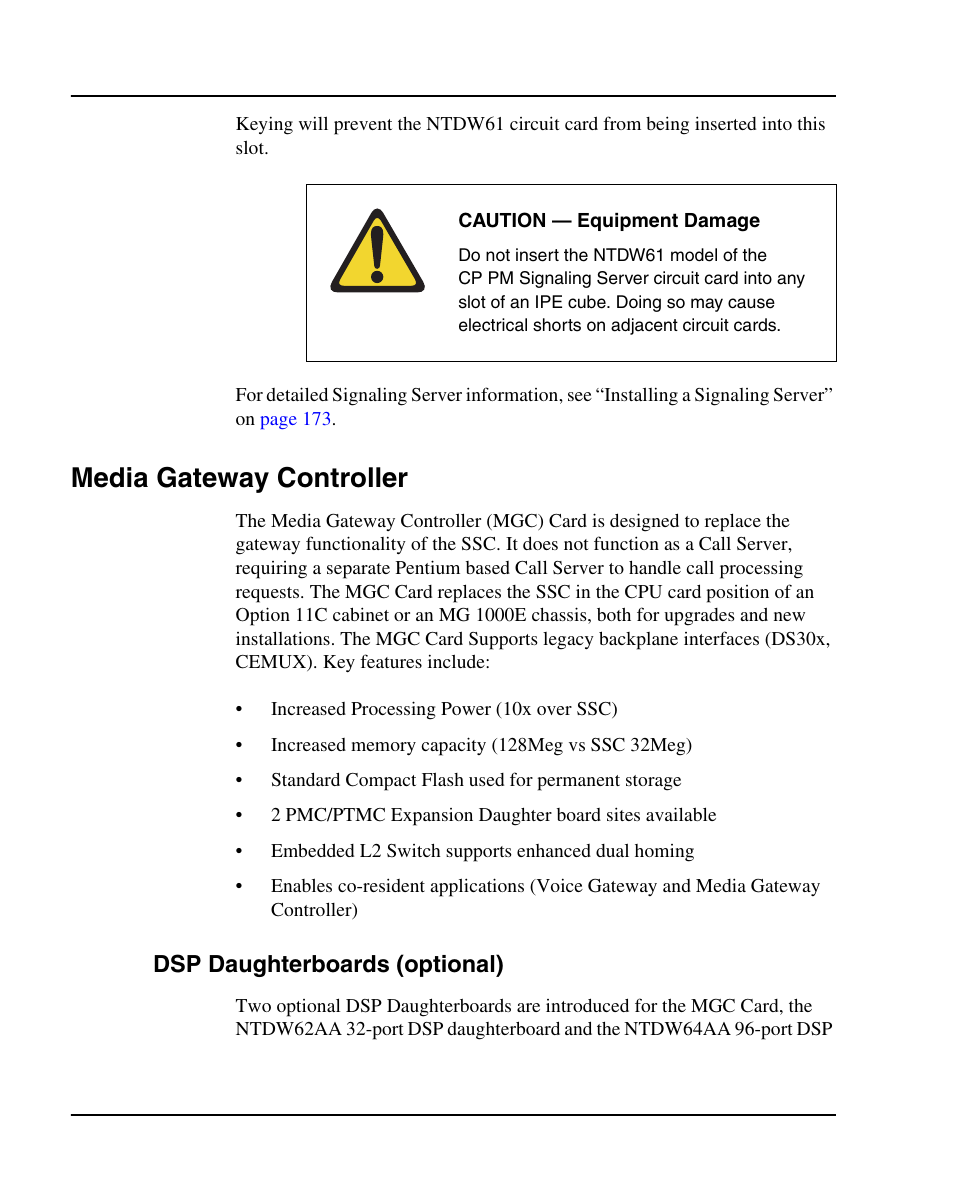 Media gateway controller, Dsp daughterboards (optional) | Nortel Networks 1000E User Manual | Page 58 / 468