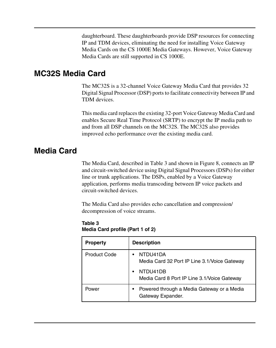 Mc32s media card, Media card | Nortel Networks 1000E User Manual | Page 59 / 468