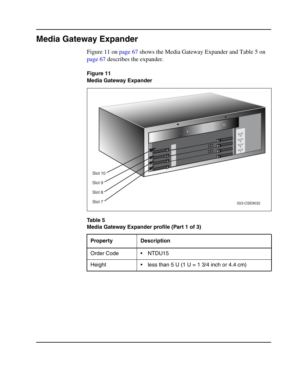 Media gateway expander | Nortel Networks 1000E User Manual | Page 67 / 468