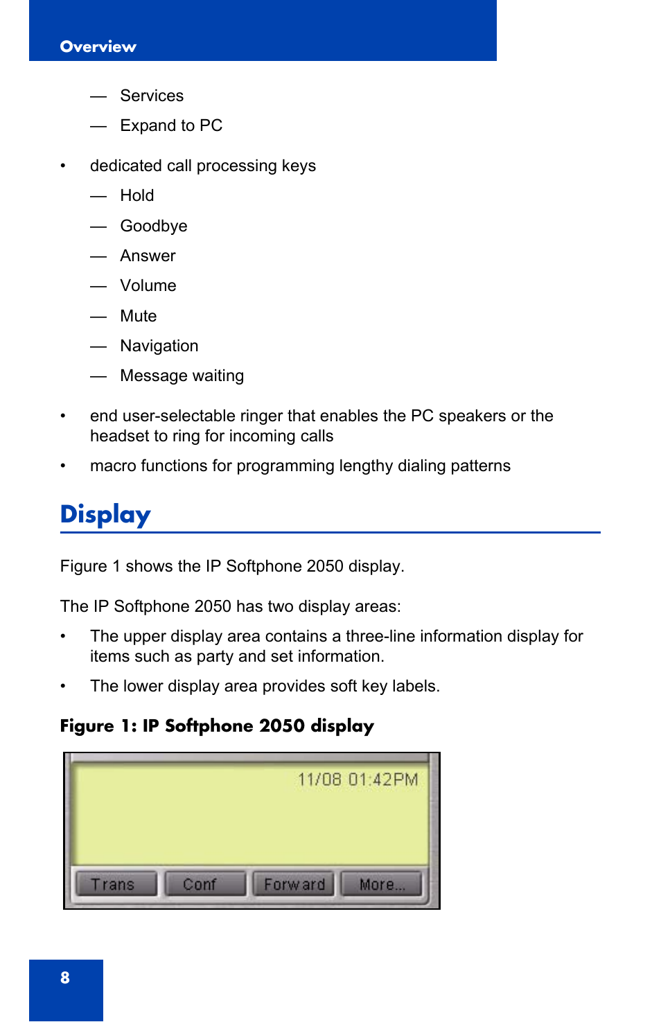 Display | Nortel Networks 2050 User Manual | Page 8 / 46