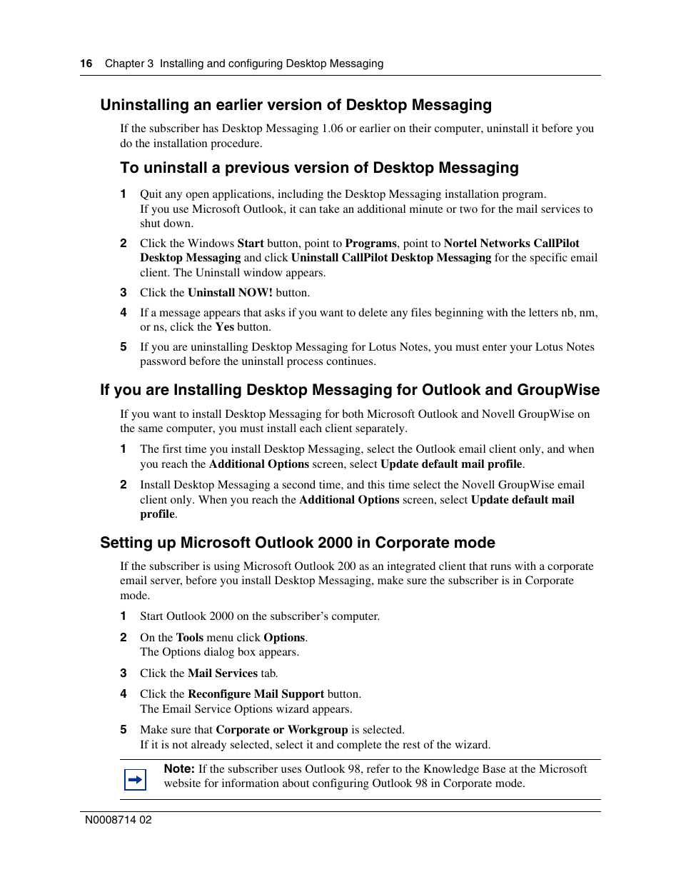 Nortel Networks CallPilot 100 User Manual | Page 16 / 68