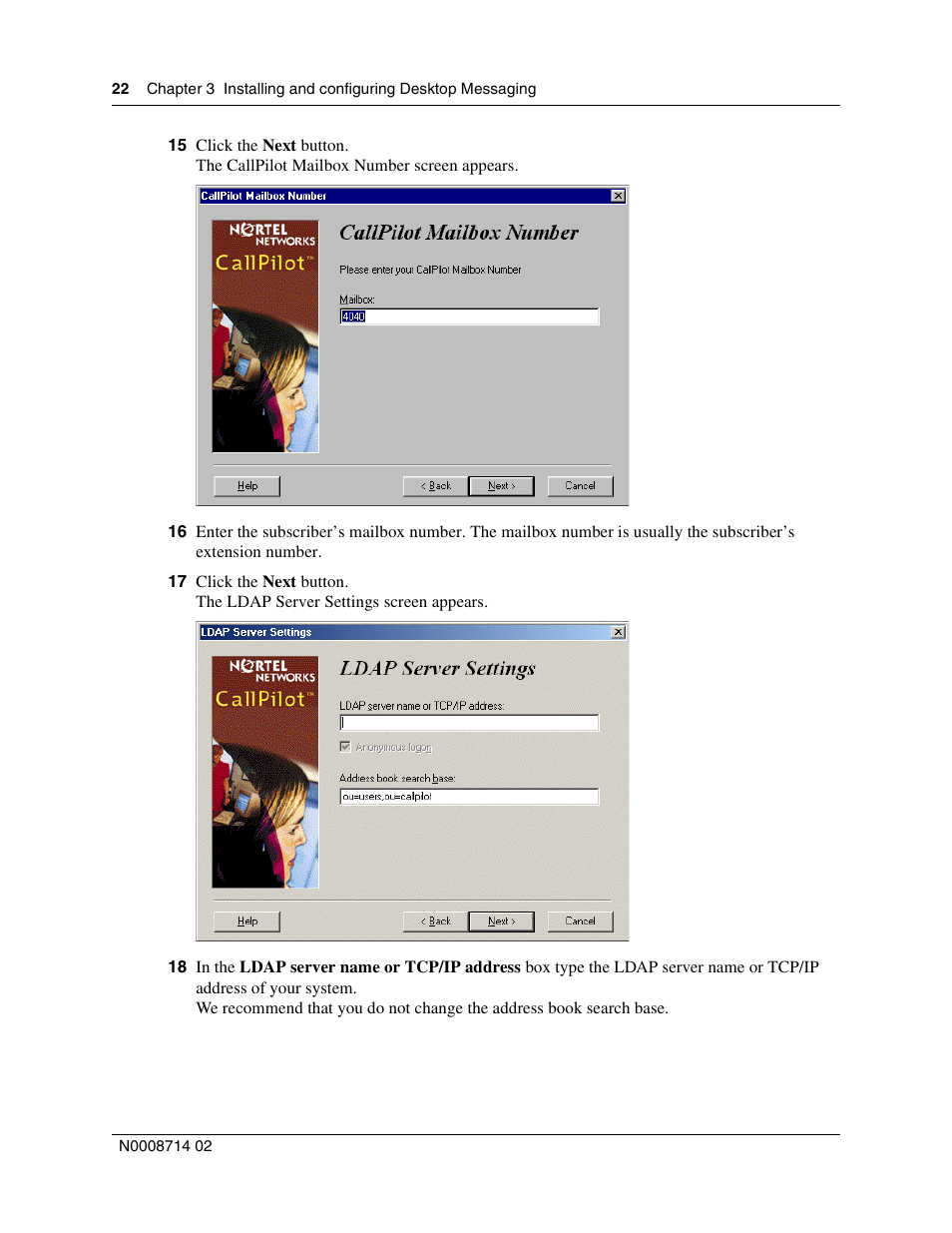 Nortel Networks CallPilot 100 User Manual | Page 22 / 68