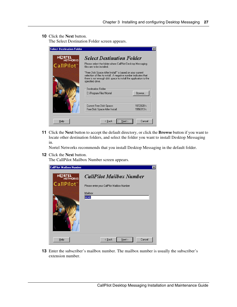 Nortel Networks CallPilot 100 User Manual | Page 27 / 68