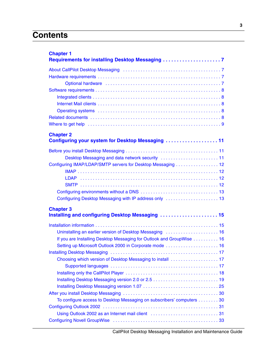 Nortel Networks CallPilot 100 User Manual | Page 3 / 68