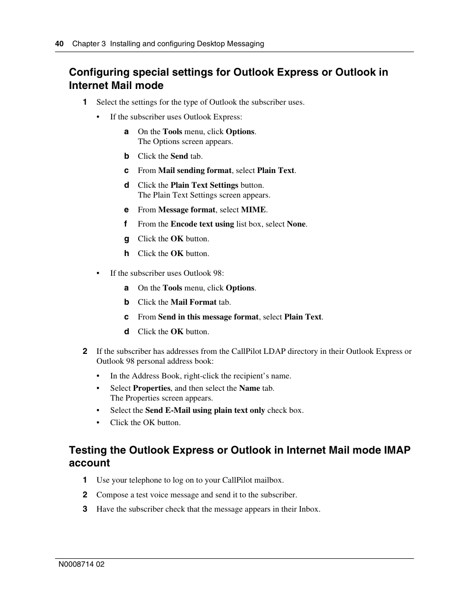 Nortel Networks CallPilot 100 User Manual | Page 40 / 68