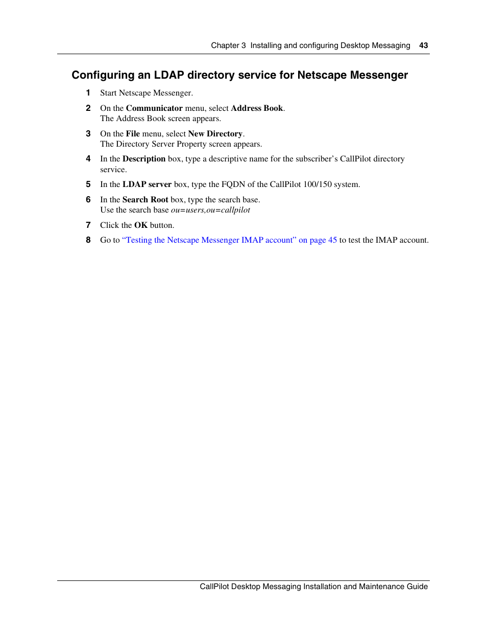 Nortel Networks CallPilot 100 User Manual | Page 43 / 68