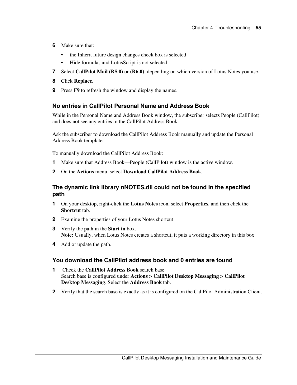 Nortel Networks CallPilot 100 User Manual | Page 55 / 68