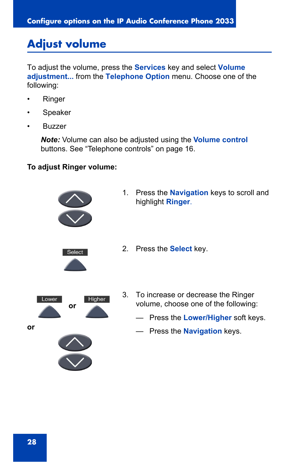 Adjust volume | Nortel Networks NN-10300-014 User Manual | Page 28 / 90