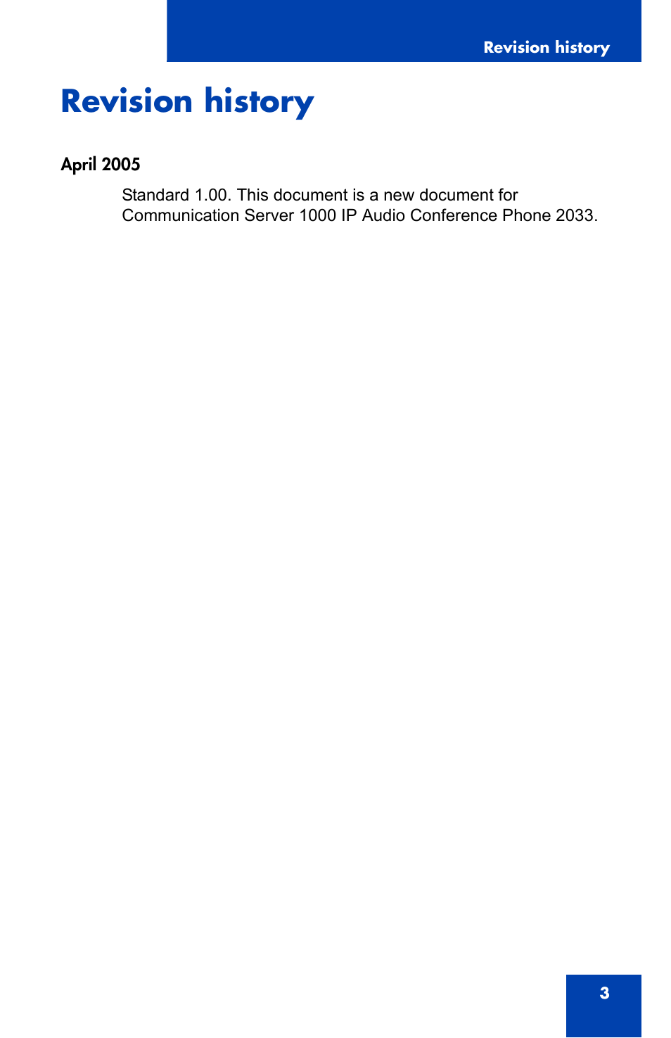 Revision history | Nortel Networks NN-10300-014 User Manual | Page 3 / 90