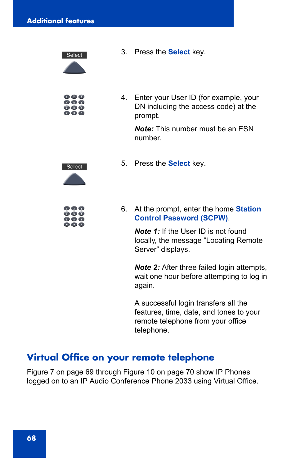 Virtual office on your remote telephone | Nortel Networks NN-10300-014 User Manual | Page 68 / 90