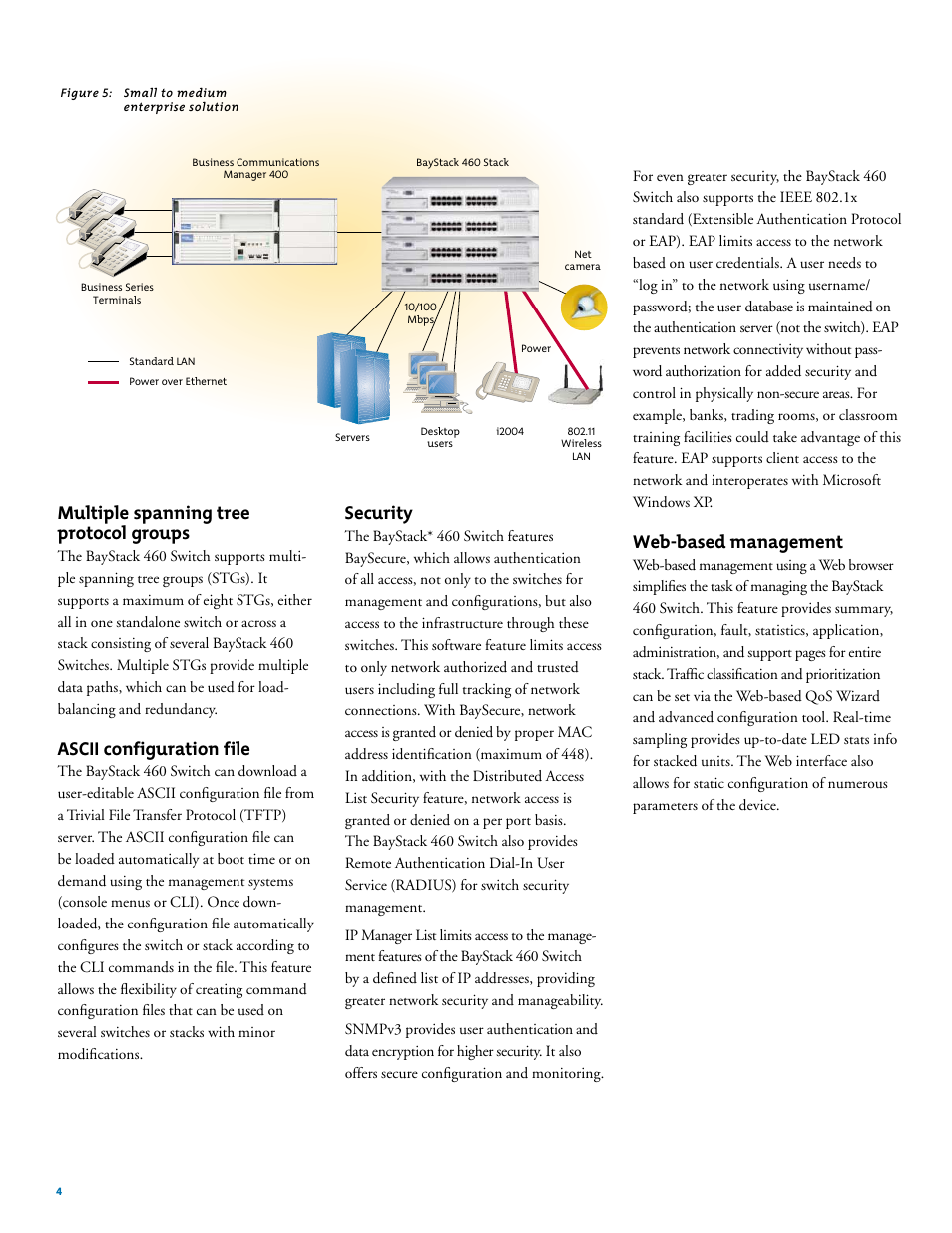 Multiple spanning tree protocol groups, Ascii configuration file, Security | Web-based management | Nortel Networks 460-24T-PWR User Manual | Page 4 / 11