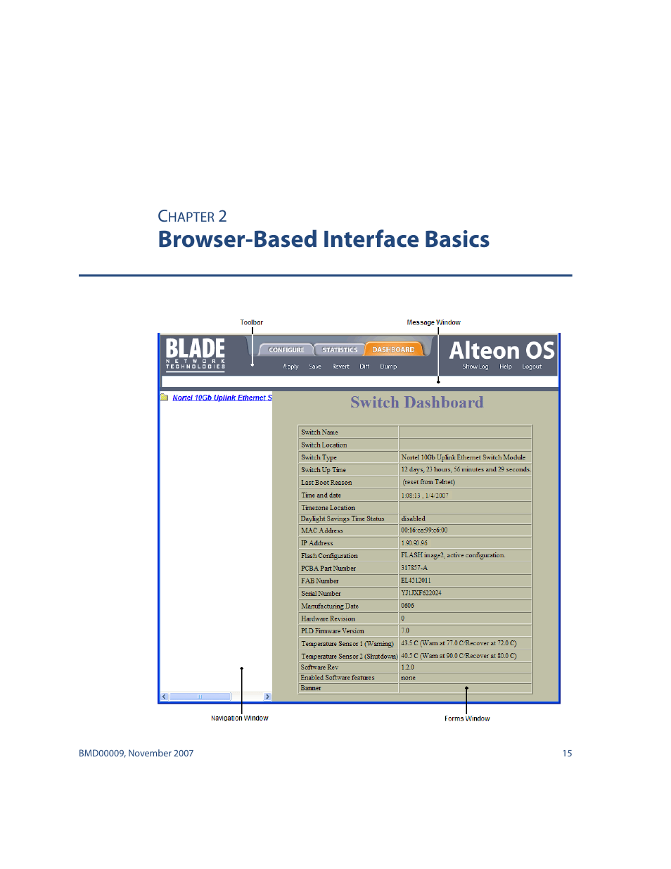 Browser-based interface basics, Chapter 2: browser-based interface basics 15 | Nortel Networks ALTEON OS BMD00009 User Manual | Page 15 / 32