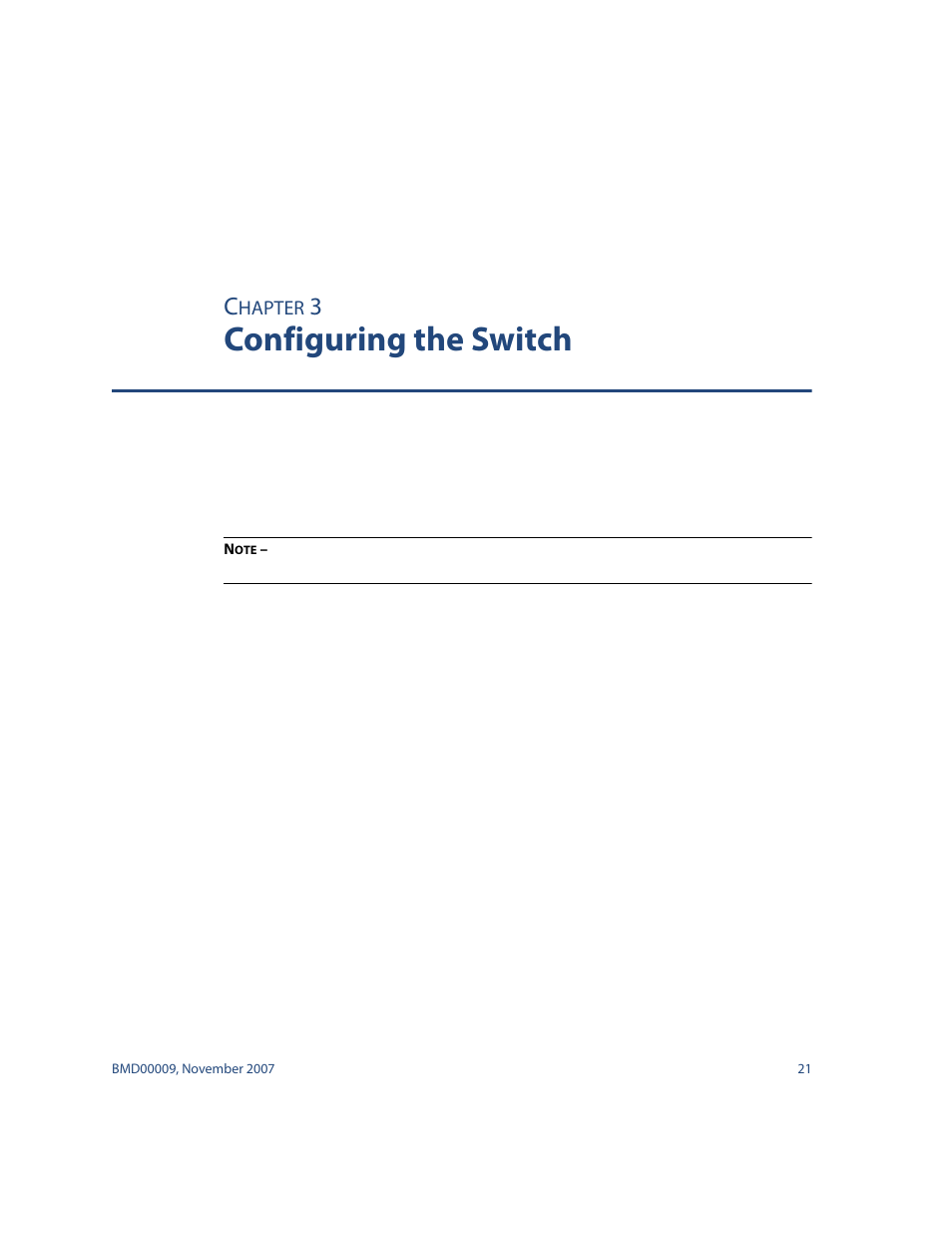 Configuring the switch, Chapter 3: configuring the switch 21 | Nortel Networks ALTEON OS BMD00009 User Manual | Page 21 / 32