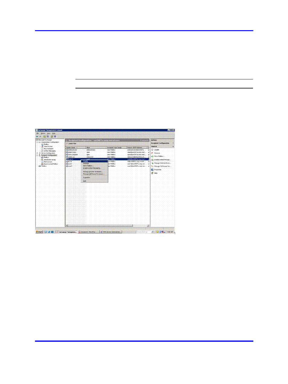 Disable a user mailbox, Disabling a user mailbox | Nortel Networks NN43001-122 User Manual | Page 45 / 56