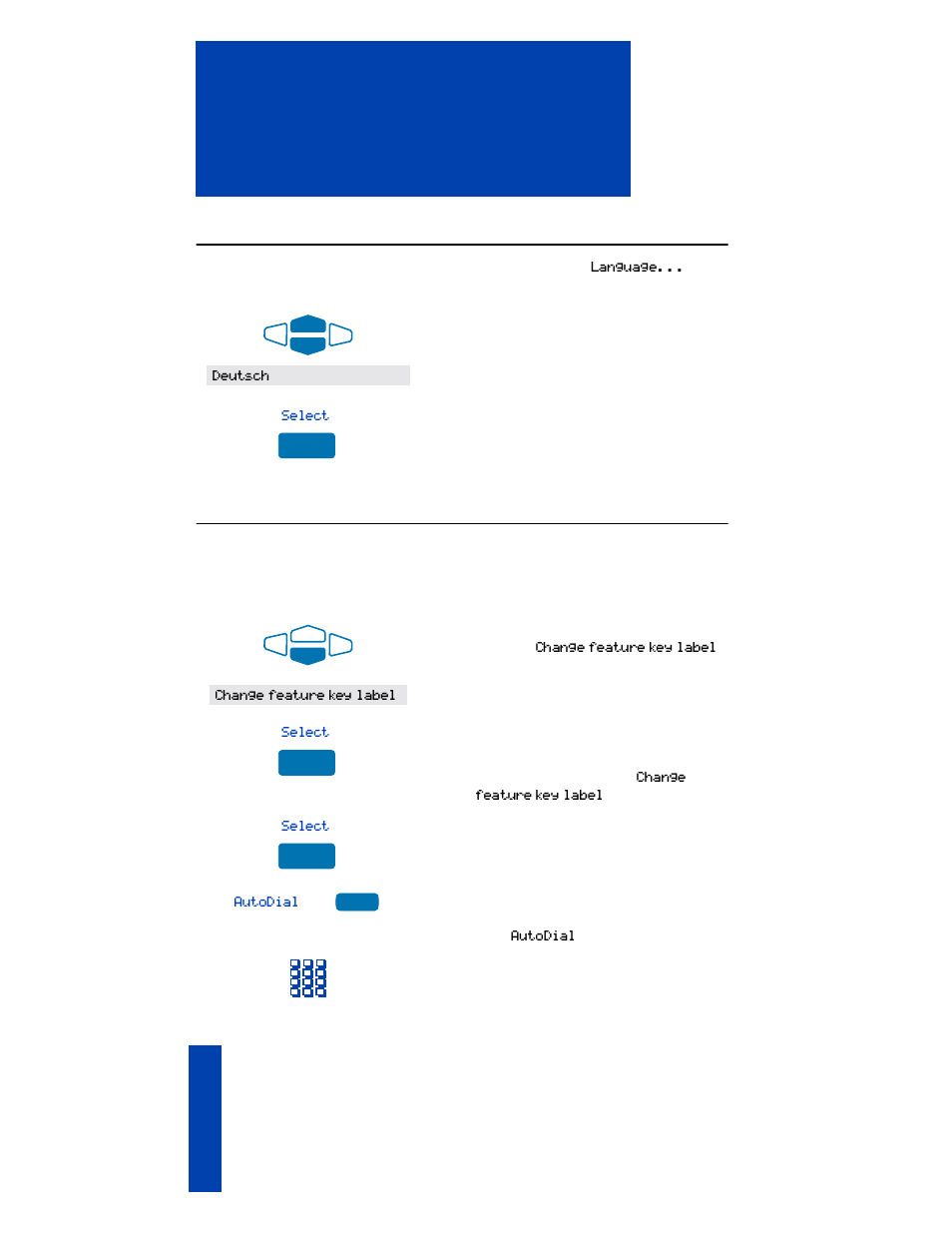 Select a language, Change a feature key label, Select a language 24 | Change a feature key label 24 | Nortel Networks SL-100 User Manual | Page 24 / 110