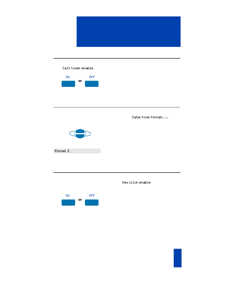 Call timer, Date/time format, Key click | Call timer 29, Date/time format 29, Key click 29, Ntrolled interflow 46 | Nortel Networks SL-100 User Manual | Page 29 / 110
