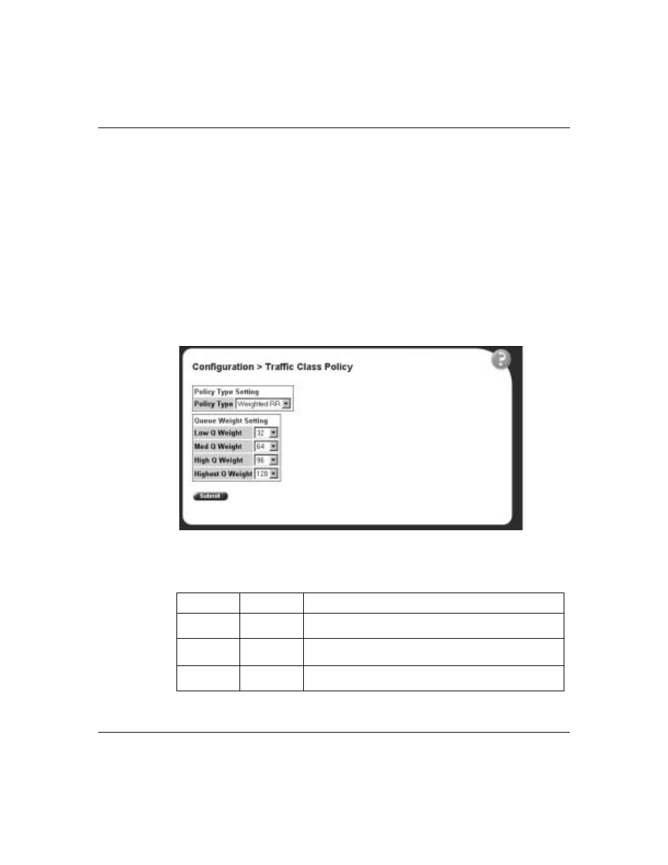 Creating vlan traffic class policy, Figure 59, Table 47 | Traffic class policy items | Nortel Networks 380-24F User Manual | Page 129 / 158