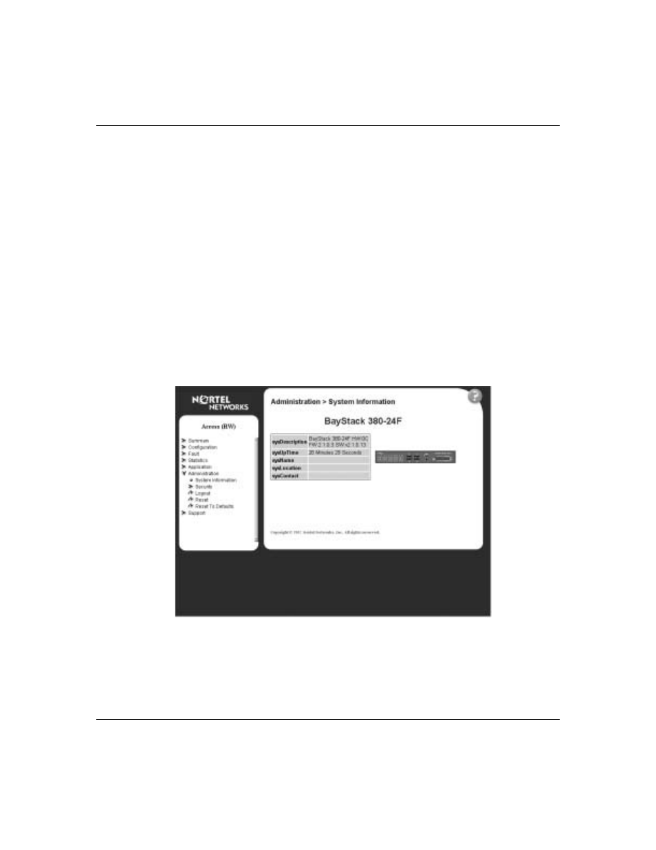 Logging in to the web-based management interface, Figure 1 | Nortel Networks 380-24F User Manual | Page 20 / 158