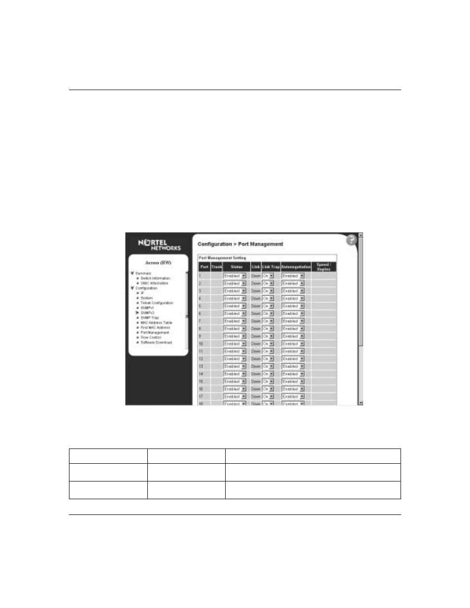 Configuring switch port autonegotiation speed, Figure 26, Table 26 | Nortel Networks 380-24F User Manual | Page 74 / 158