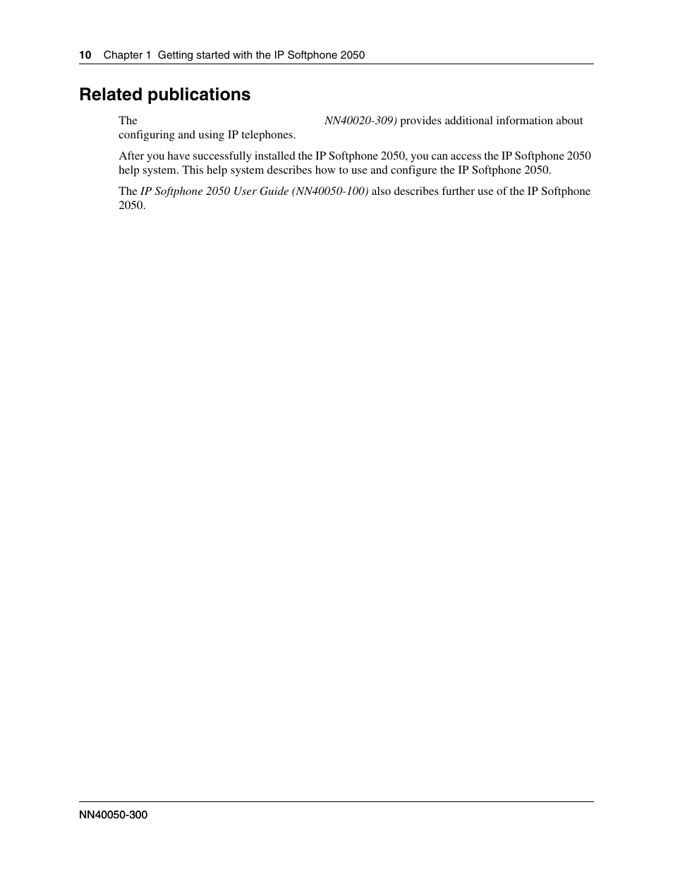 Related publications | Nortel Networks BCM50 2.0 User Manual | Page 10 / 36