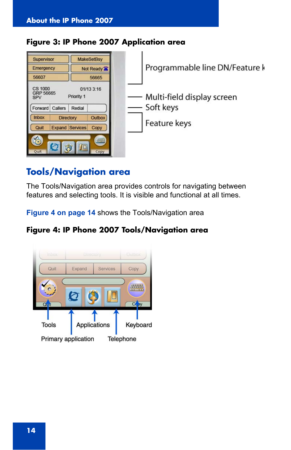 Tools/navigation area | Nortel Networks 1000 User Manual | Page 14 / 54