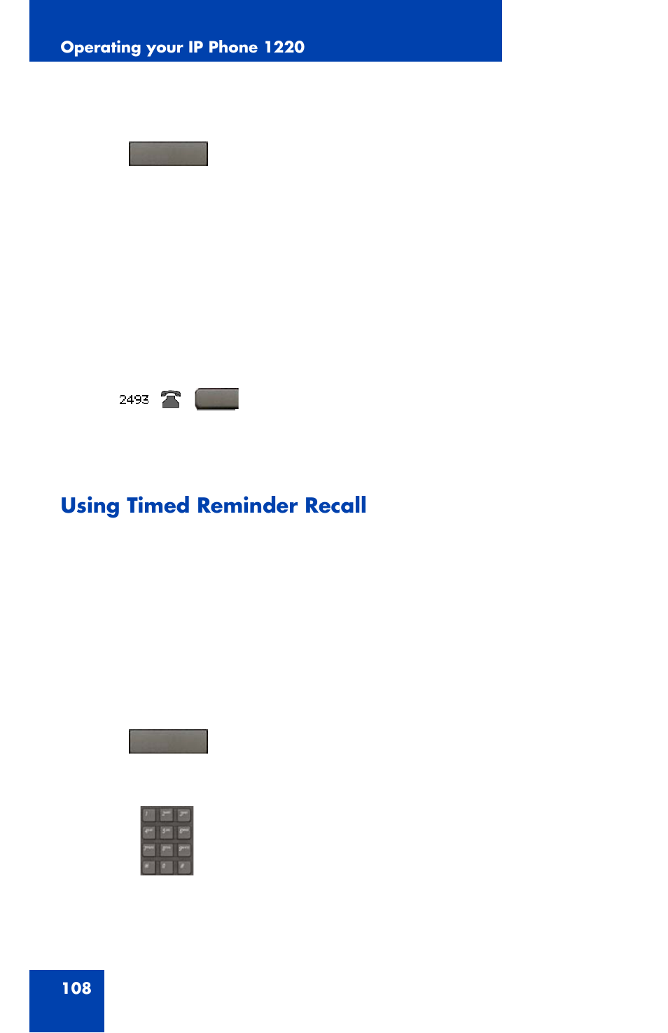 Using timed reminder recall | Nortel Networks 1220 User Manual | Page 108 / 166