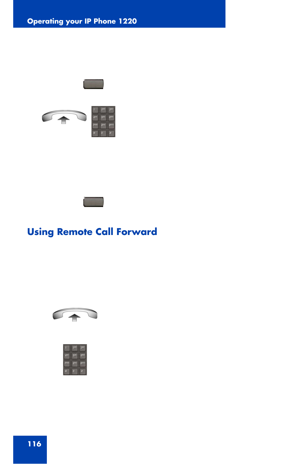 Using remote call forward | Nortel Networks 1220 User Manual | Page 116 / 166