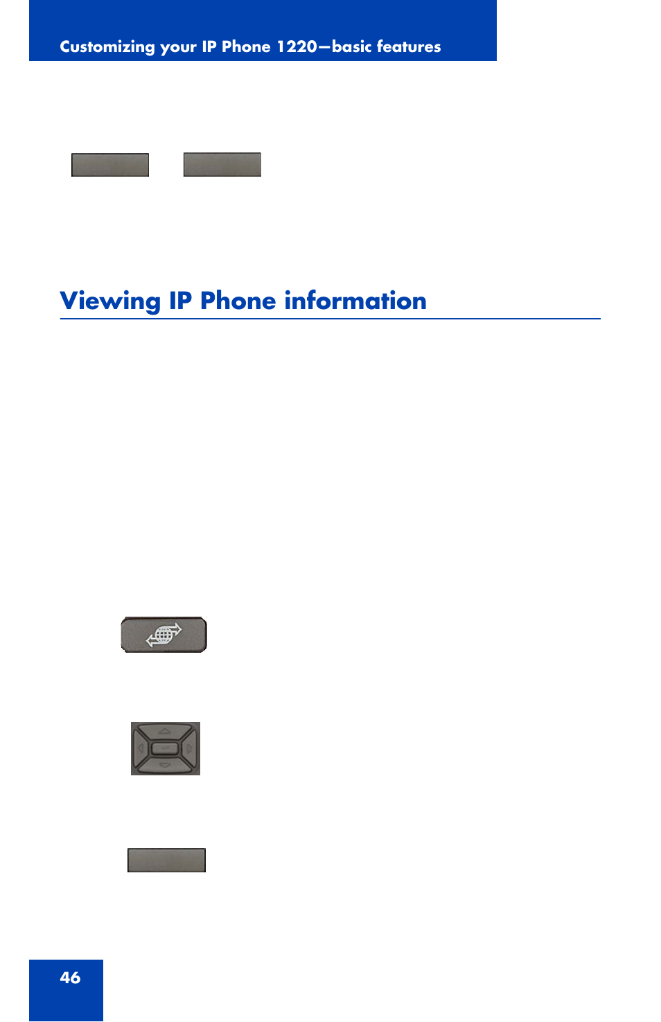 Viewing ip phone information | Nortel Networks 1220 User Manual | Page 46 / 166