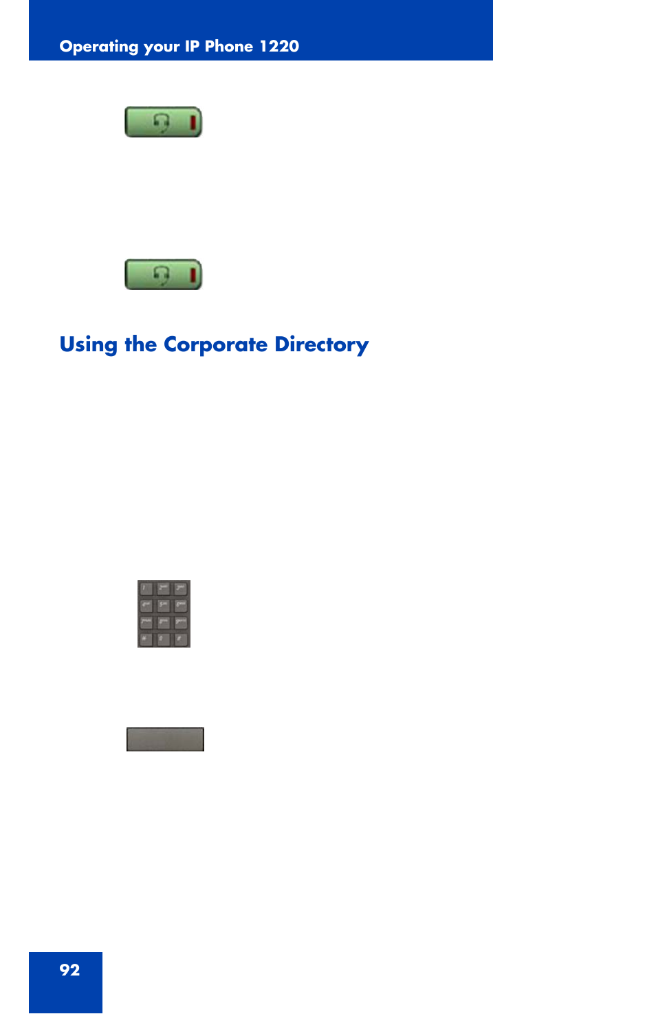 Using the corporate directory | Nortel Networks 1220 User Manual | Page 92 / 166