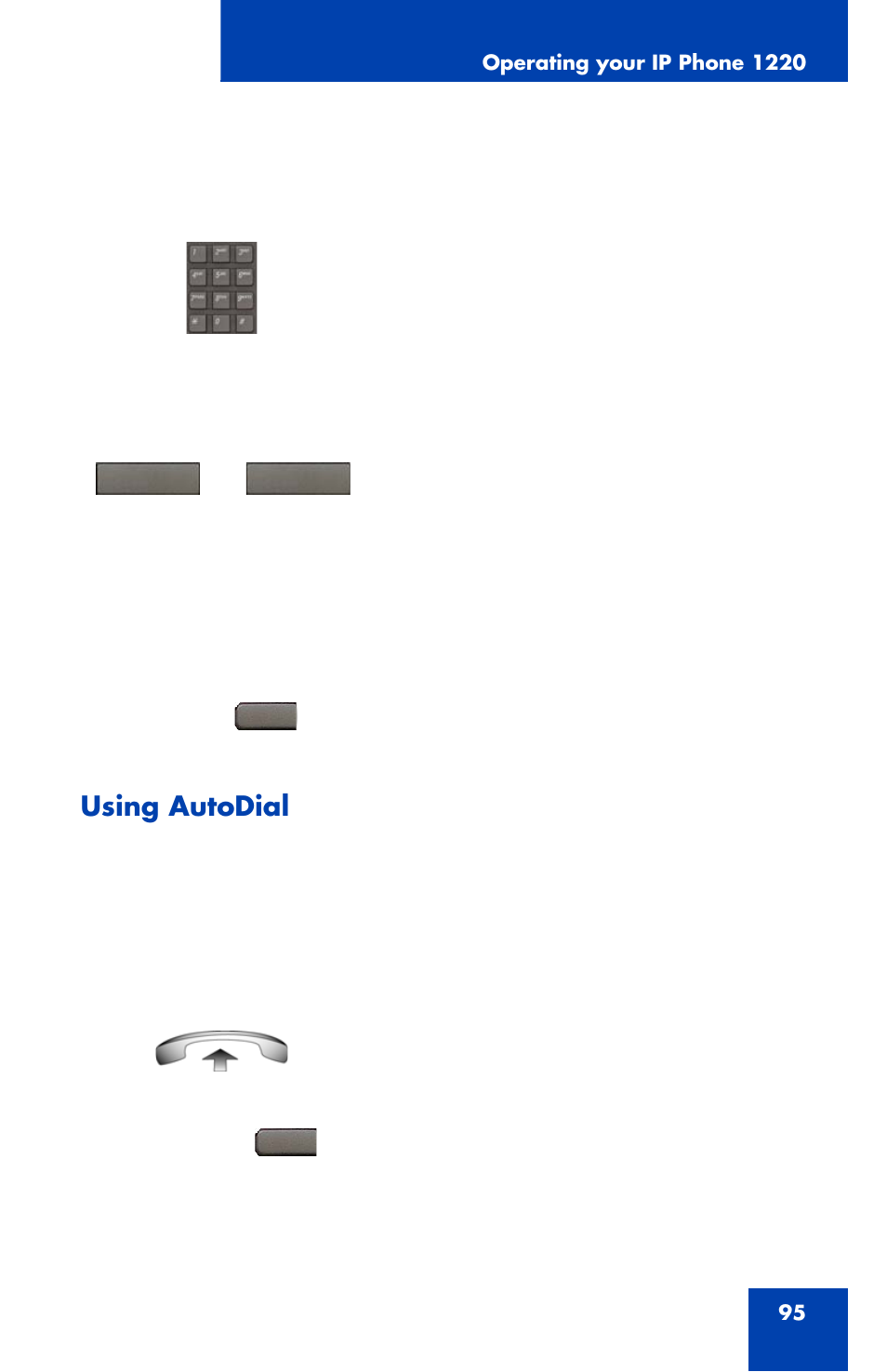 Using autodial | Nortel Networks 1220 User Manual | Page 95 / 166