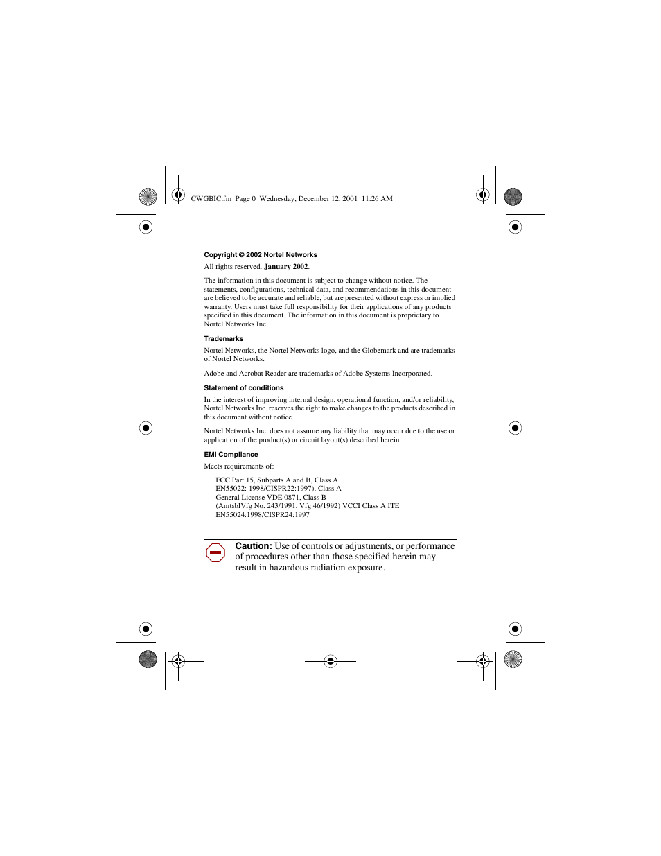 Nortel Networks CWDM SFP User Manual | Page 2 / 34