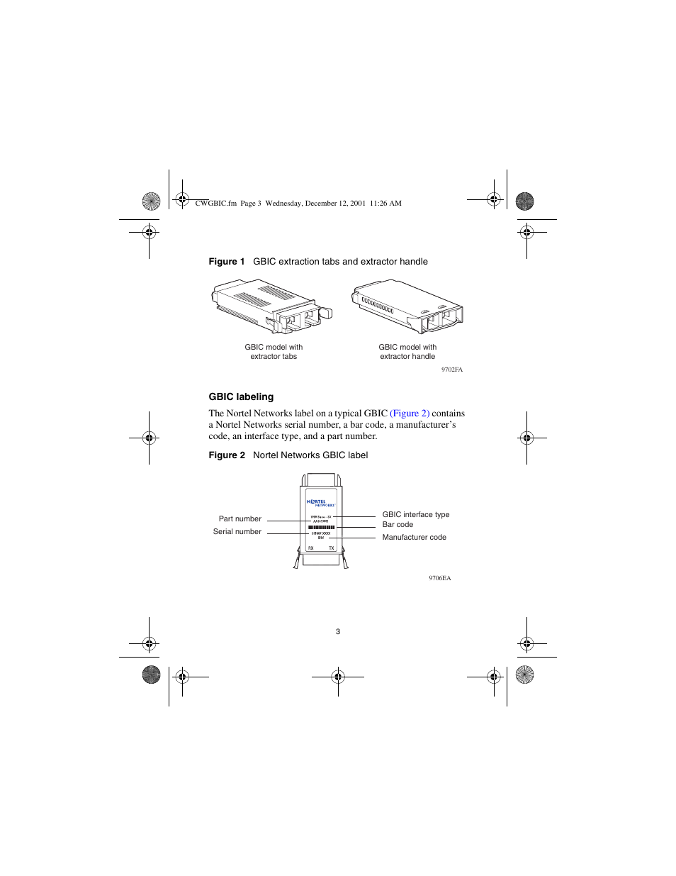 Gbic labeling | Nortel Networks CWDM SFP User Manual | Page 5 / 34
