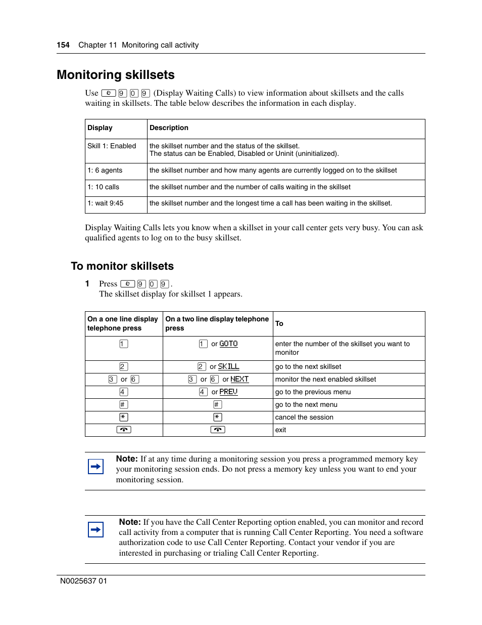 Monitoring skillsets, To monitor skillsets | Nortel Networks Call Center Telephone User Manual | Page 154 / 191