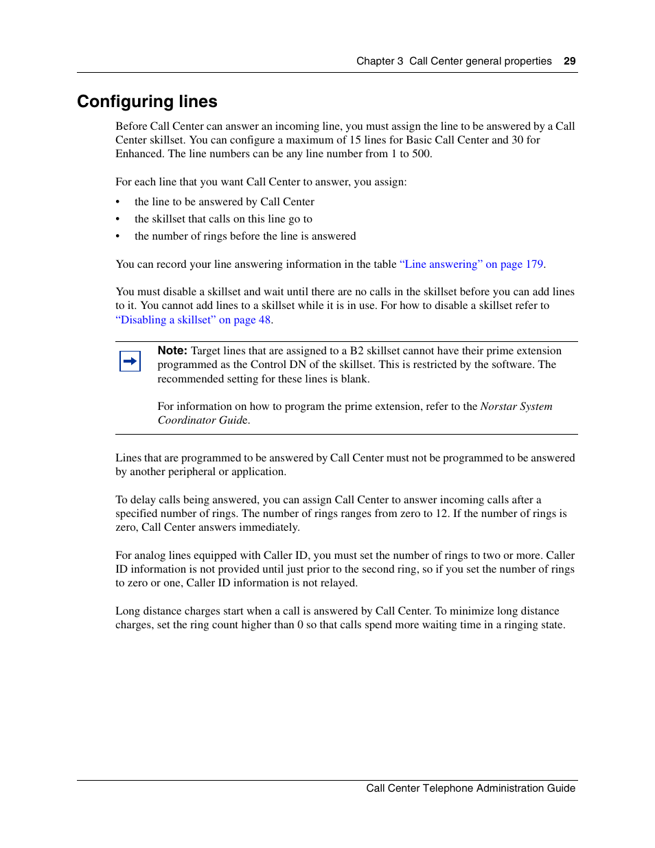 Configuring lines | Nortel Networks Call Center Telephone User Manual | Page 29 / 191