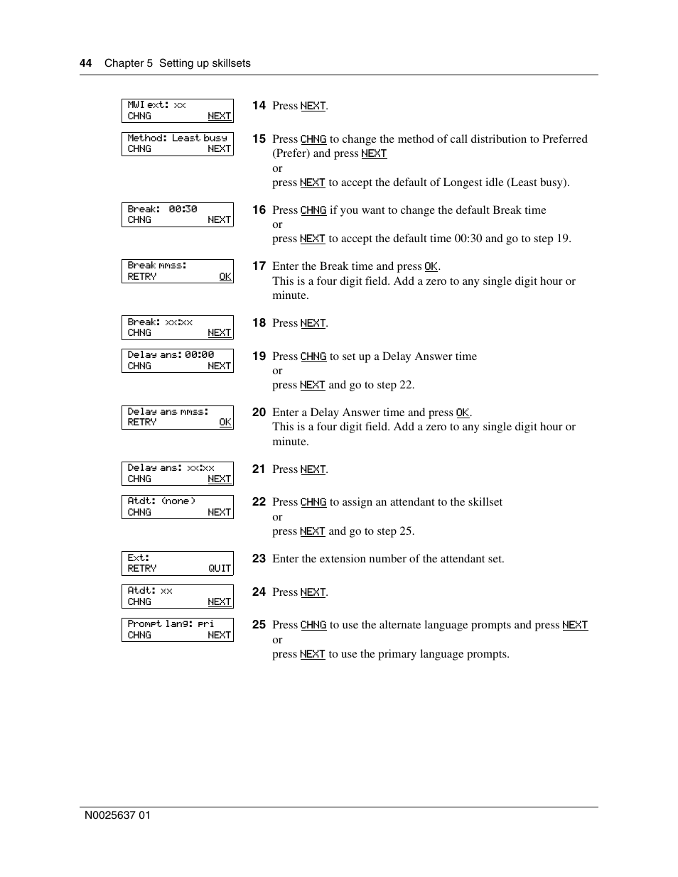 Nortel Networks Call Center Telephone User Manual | Page 44 / 191