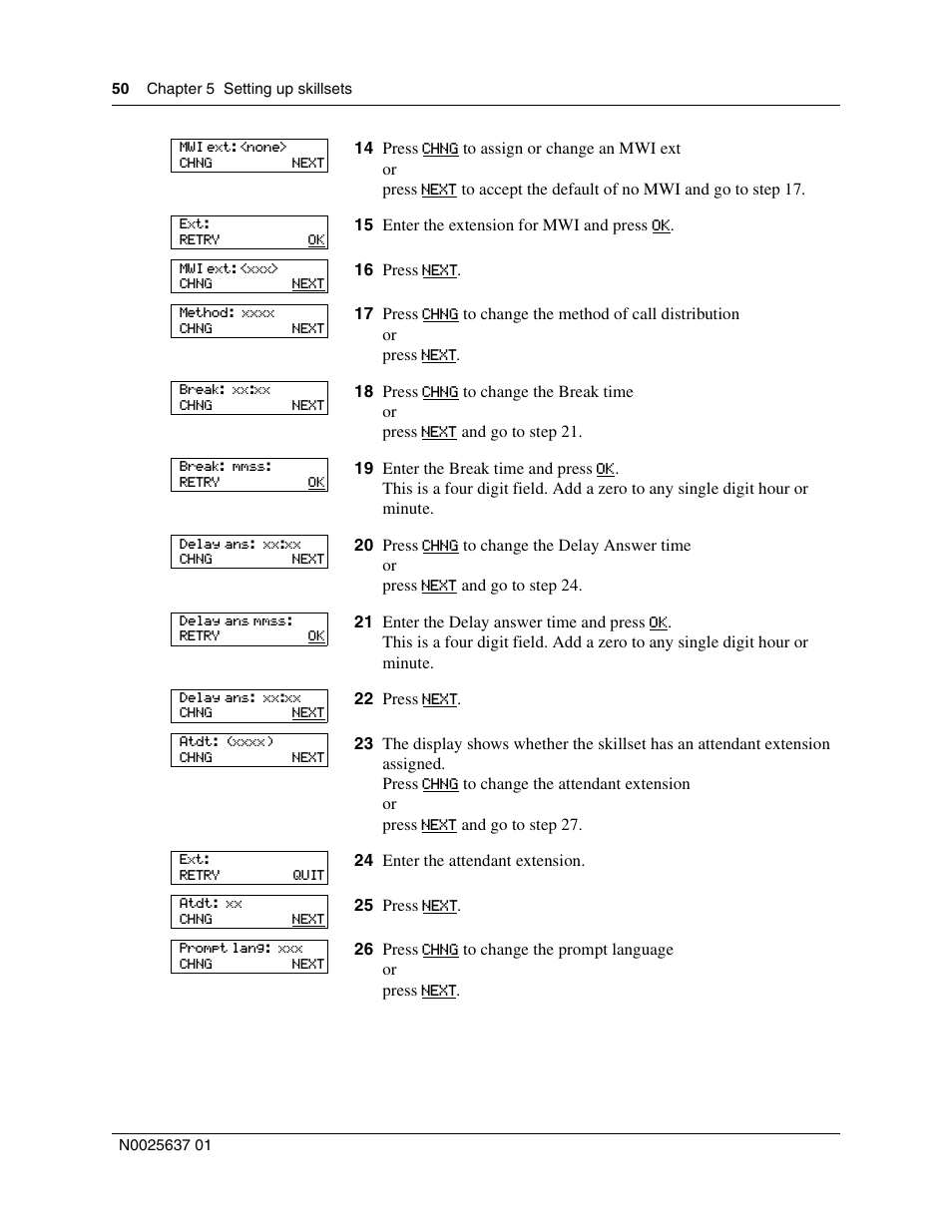 Nortel Networks Call Center Telephone User Manual | Page 50 / 191
