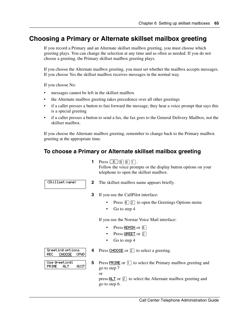 Nortel Networks Call Center Telephone User Manual | Page 65 / 191