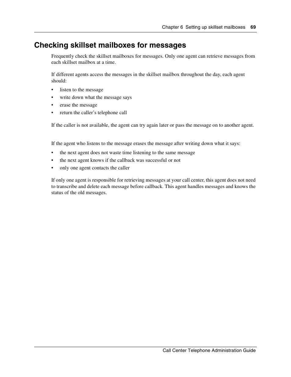 Checking skillset mailboxes for messages | Nortel Networks Call Center Telephone User Manual | Page 69 / 191