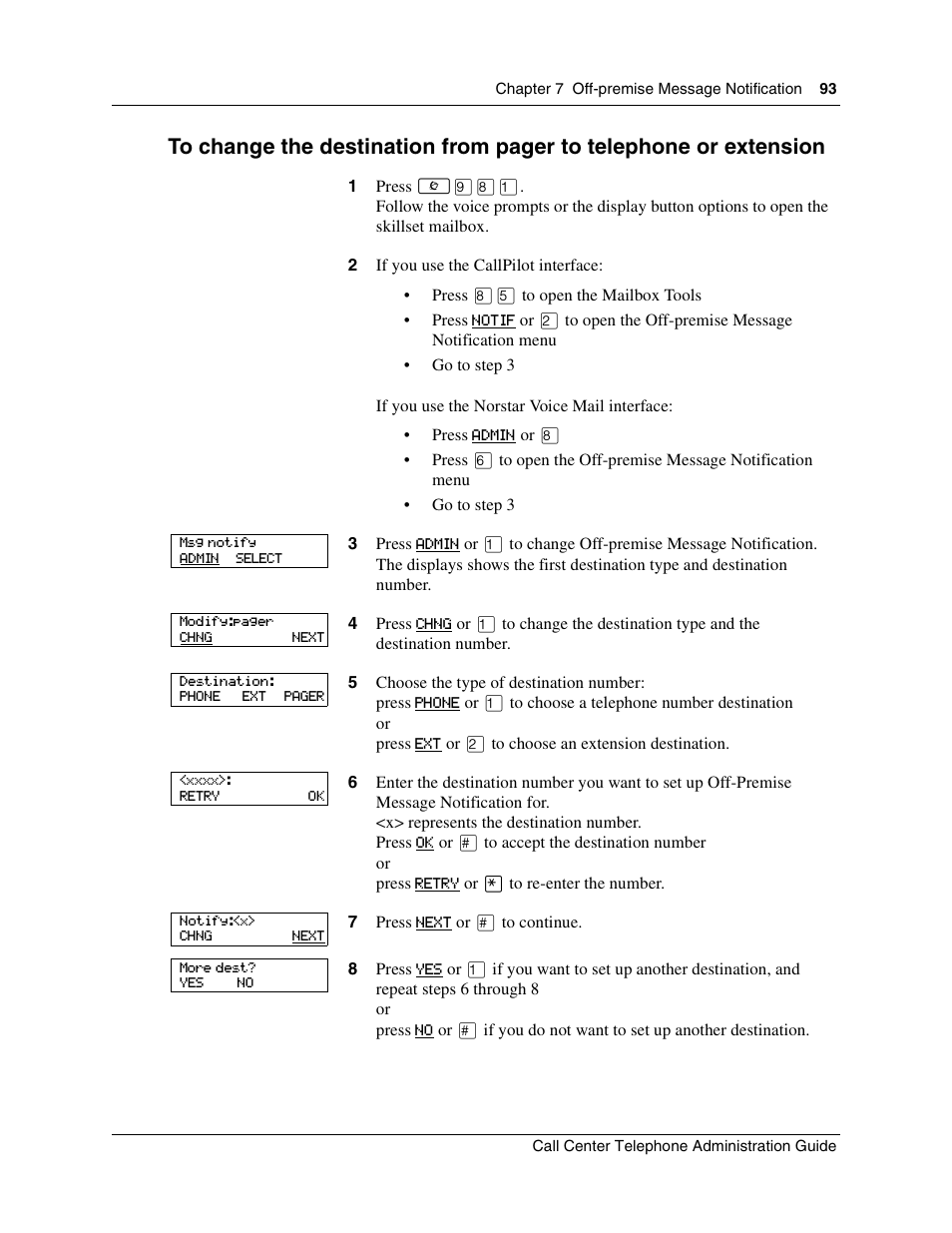 Nortel Networks Call Center Telephone User Manual | Page 93 / 191