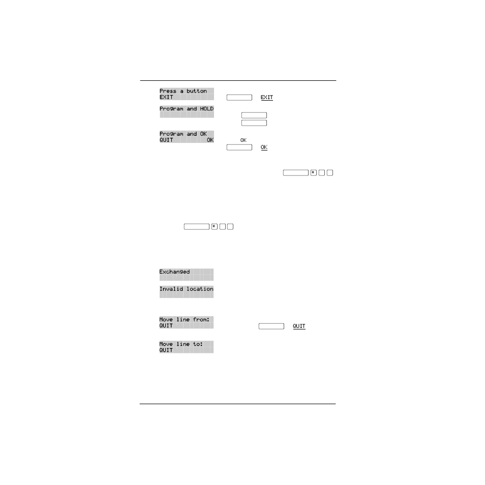 Moving line buttons, Displays, See “moving line | Nortel Networks P0857846 User Manual | Page 111 / 187