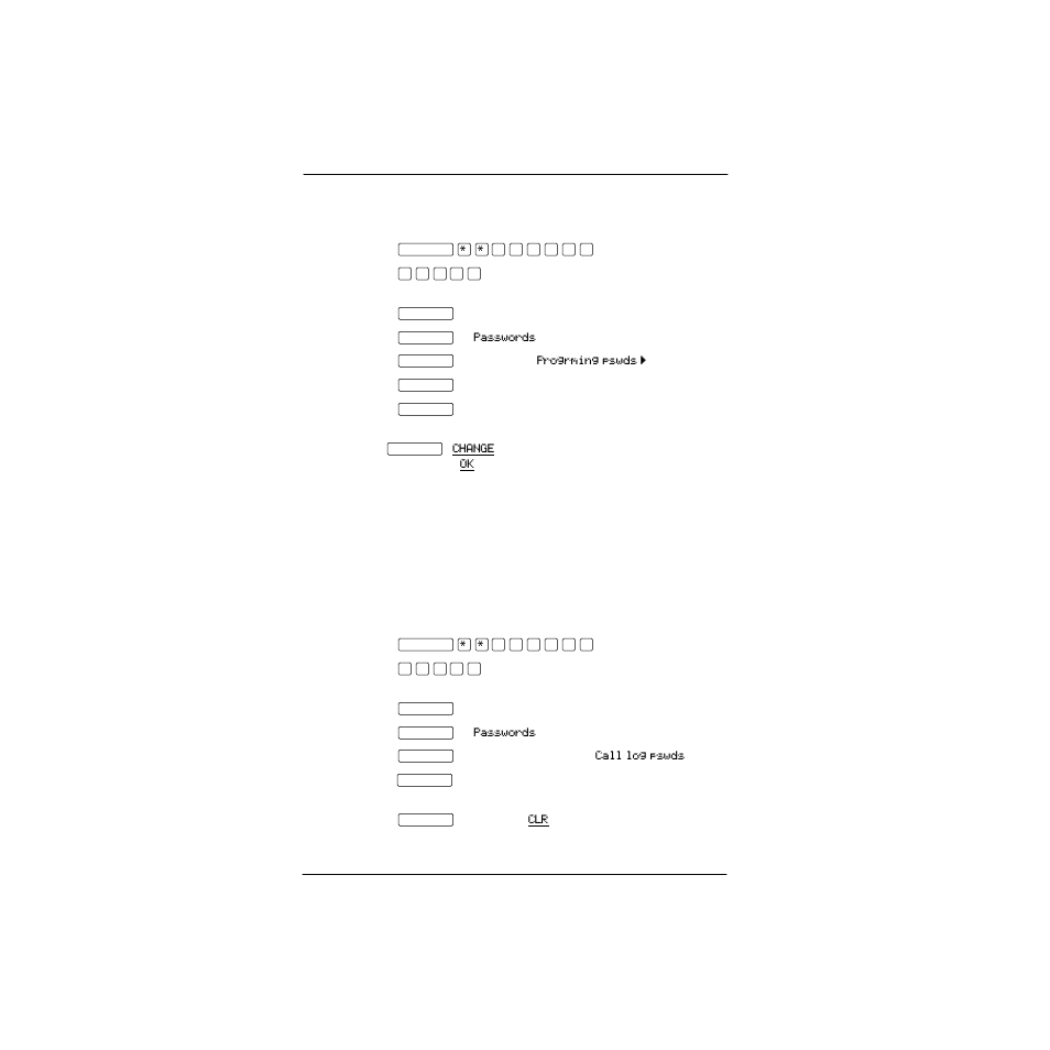 Changing passwords, Clearing a call log password | Nortel Networks P0857846 User Manual | Page 139 / 187