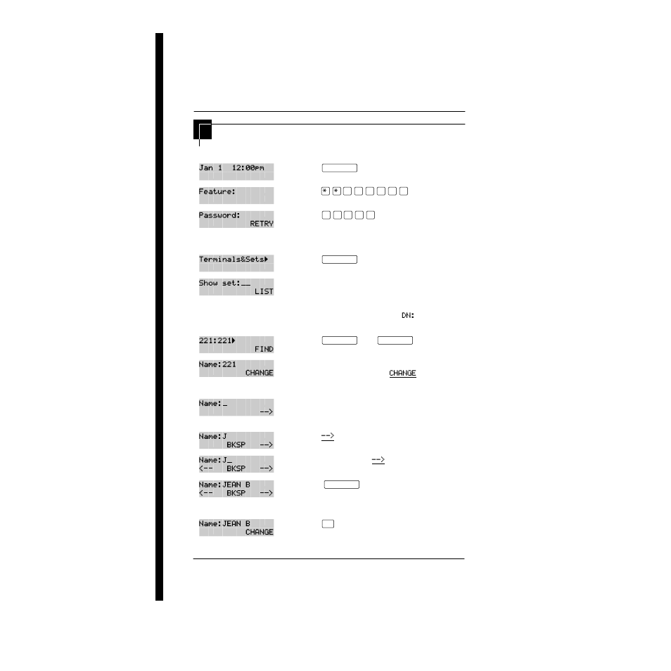 Changing the name of a telephone, Begin the programming session, Change the name of a telephone | Changing the name of a telephone 18 | Nortel Networks P0857846 User Manual | Page 31 / 187