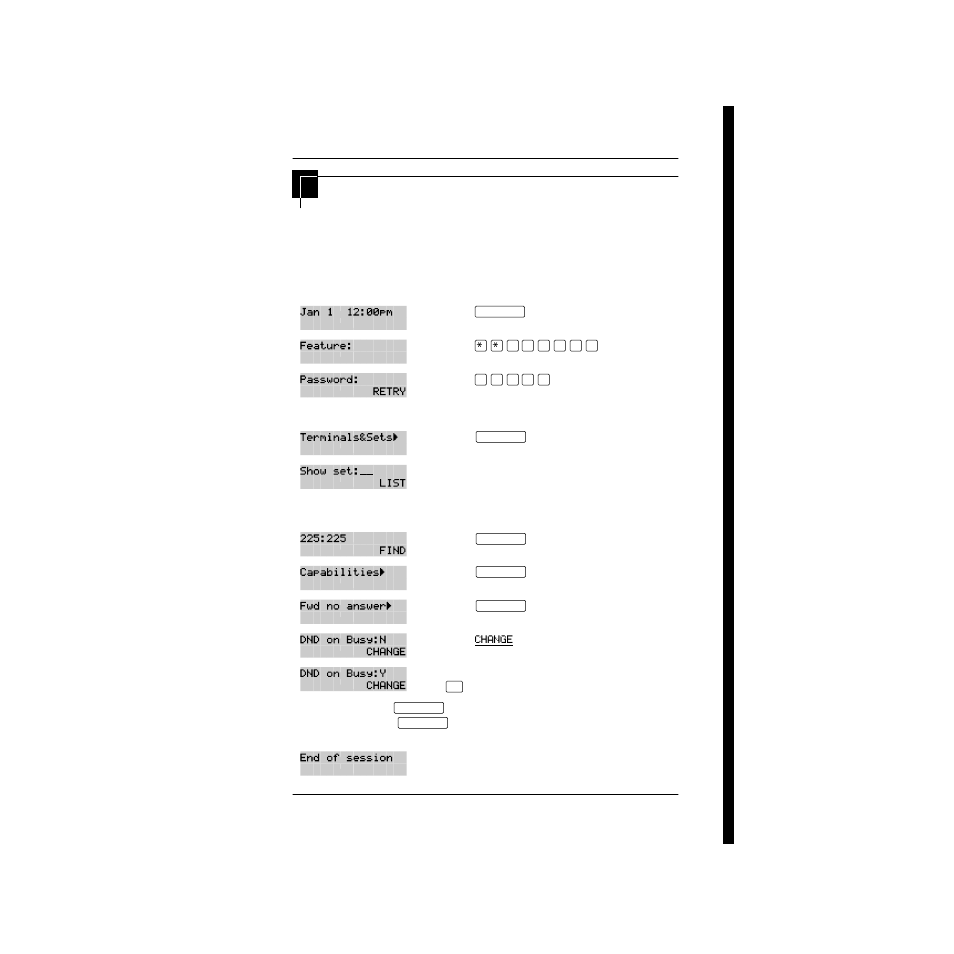 Change the do not disturb on busy feature, Begin the programming session, Change do not disturb on busy | Change the do not disturb on busy feature 25 | Nortel Networks P0857846 User Manual | Page 38 / 187